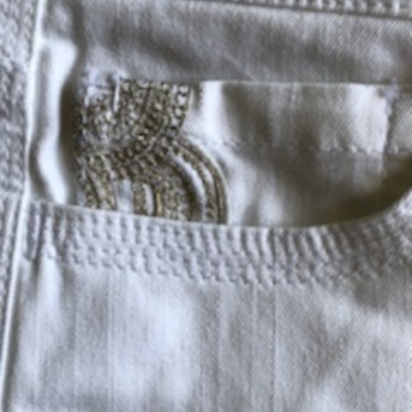 White Shorts with Gold Embellishment by WHBM - Picture 3 of 5